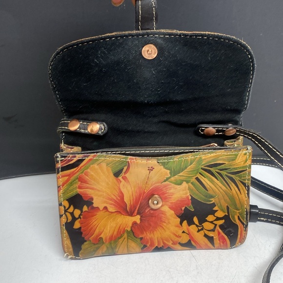 Patricia Nash Floral Leather Crossbody Purse - Picture 10 of 17